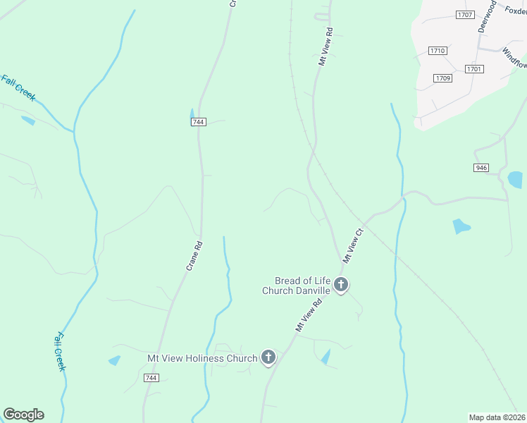 map of restaurants, bars, coffee shops, grocery stores, and more near Harley Lane in Pittsylvania County