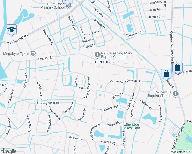 map of restaurants, bars, coffee shops, grocery stores, and more near 808 Saint Kitts Way in Chesapeake