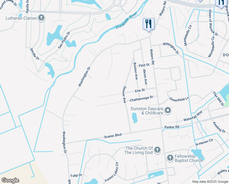 map of restaurants, bars, coffee shops, grocery stores, and more near 1013 Erie Street in Chesapeake