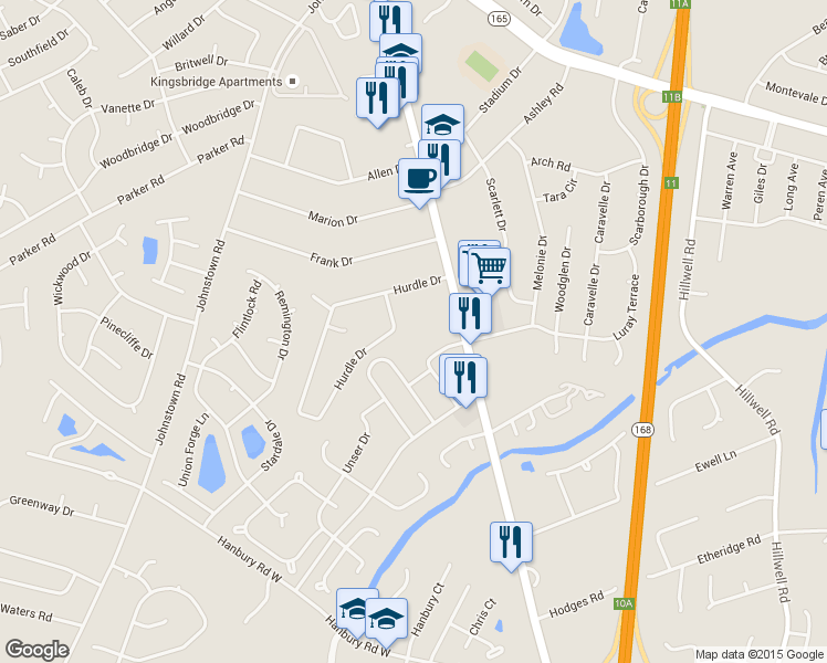 map of restaurants, bars, coffee shops, grocery stores, and more near 714 South Battlefield Boulevard in Chesapeake