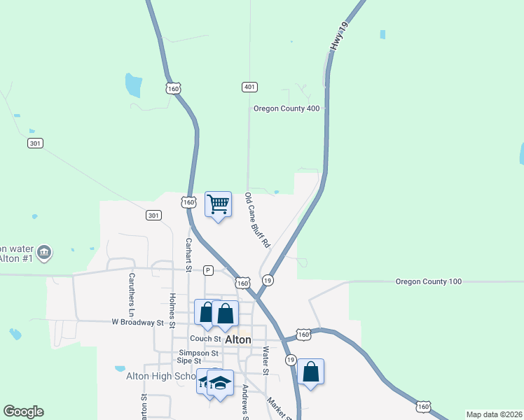 map of restaurants, bars, coffee shops, grocery stores, and more near 2539 RR 72 in Alton