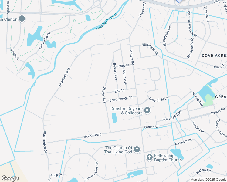 map of restaurants, bars, coffee shops, grocery stores, and more near 935 Erie Street in Chesapeake