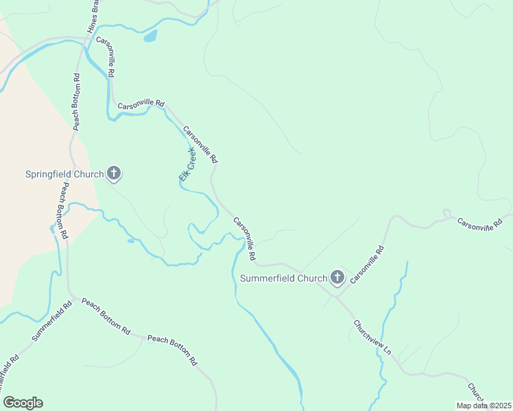 map of restaurants, bars, coffee shops, grocery stores, and more near 4155 Carsonville Road in Elk Creek