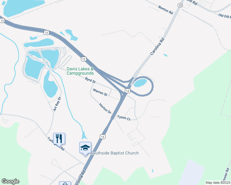 map of restaurants, bars, coffee shops, grocery stores, and more near 109 Byrd Street in Suffolk