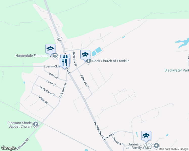 map of restaurants, bars, coffee shops, grocery stores, and more near 713 Chaucer Court in Franklin
