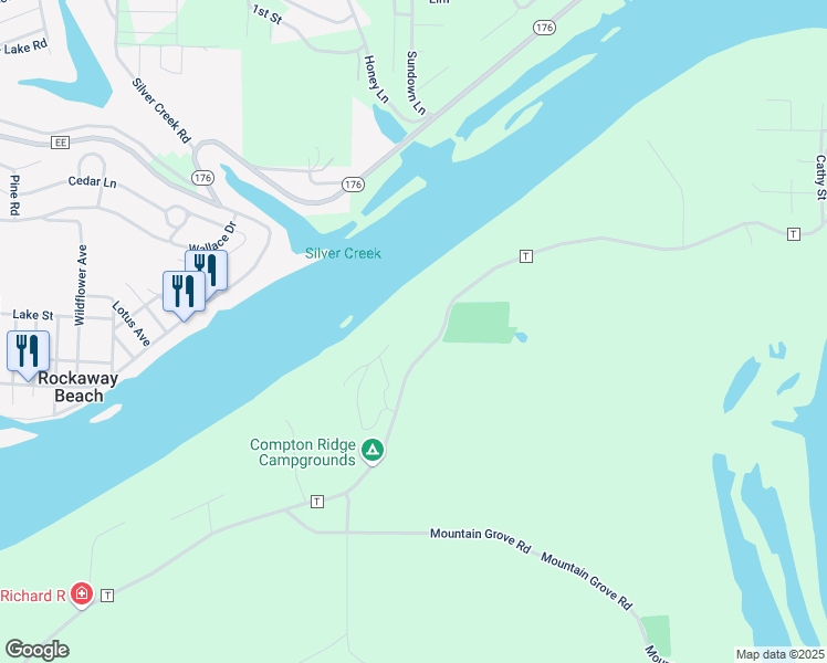 map of restaurants, bars, coffee shops, grocery stores, and more near 5517 State Highway T in Branson