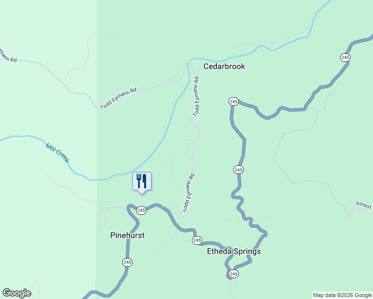 map of restaurants, bars, coffee shops, grocery stores, and more near 48603 Todd Eymann Road in Miramonte