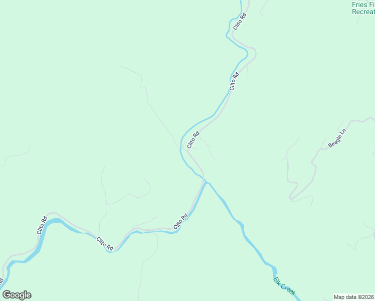 map of restaurants, bars, coffee shops, grocery stores, and more near 2010 Clito Road in Fries