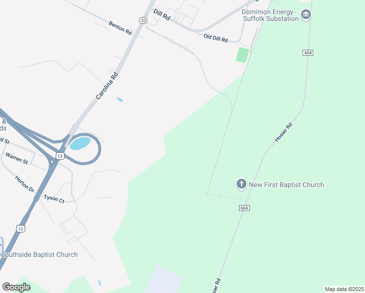 map of restaurants, bars, coffee shops, grocery stores, and more near 1097 Hosier Road in Suffolk