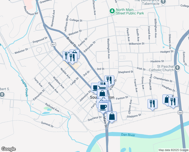 map of restaurants, bars, coffee shops, grocery stores, and more near 534 Logan Street in South Boston