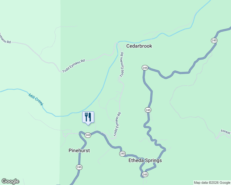 map of restaurants, bars, coffee shops, grocery stores, and more near 48529 Todd Eymann Road in Miramonte