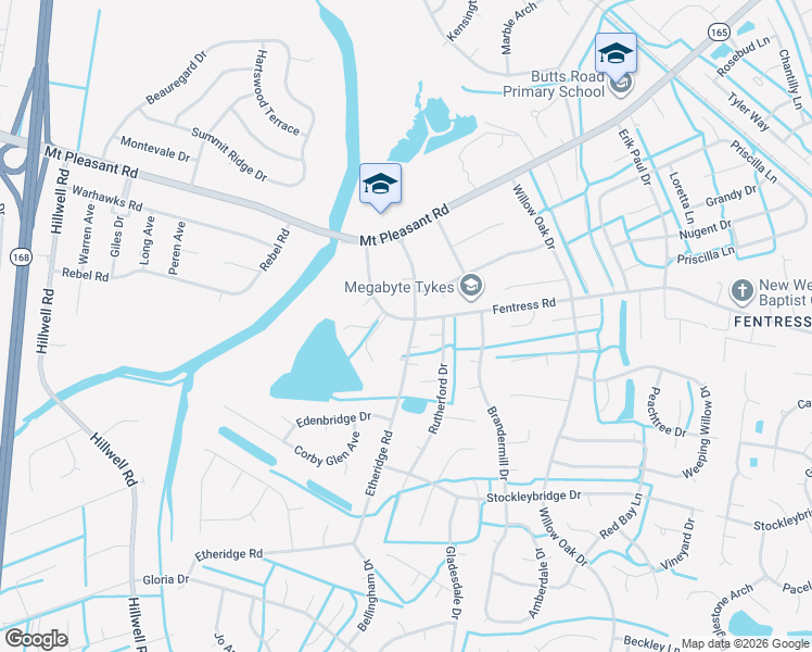 map of restaurants, bars, coffee shops, grocery stores, and more near 737 Fentress Road in Chesapeake