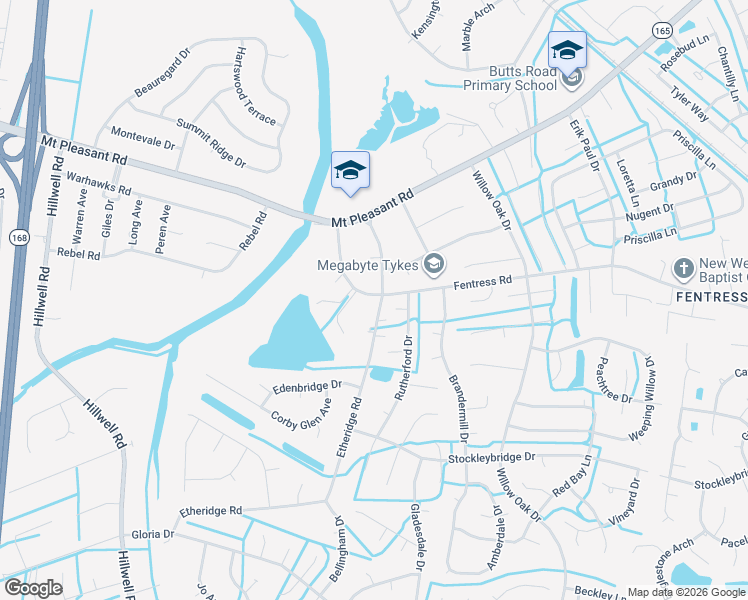 map of restaurants, bars, coffee shops, grocery stores, and more near 737 Fentress Road in Chesapeake