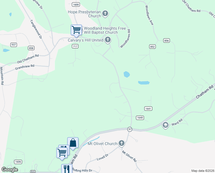 map of restaurants, bars, coffee shops, grocery stores, and more near 3821 Mount Olivet Road in Martinsville