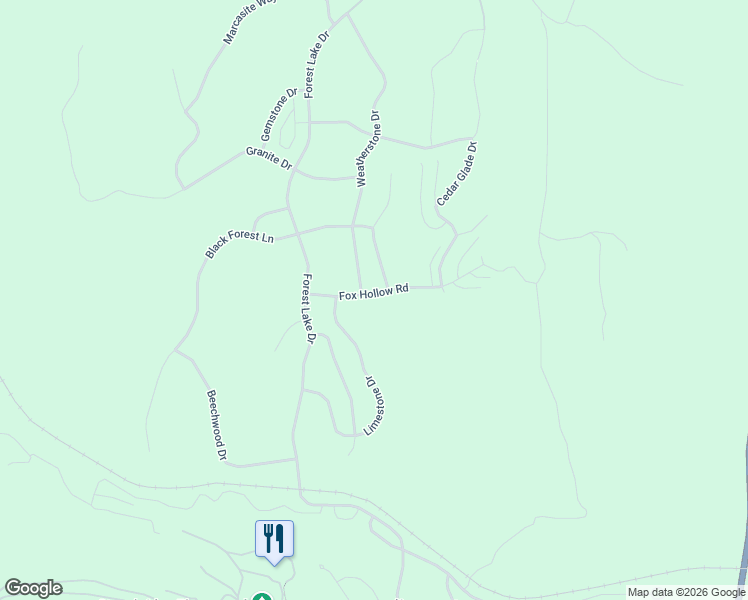 map of restaurants, bars, coffee shops, grocery stores, and more near Fox Hollow Rd in Reeds Spring