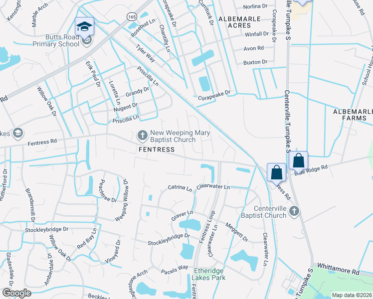 map of restaurants, bars, coffee shops, grocery stores, and more near 755 Hilda Pine Drive in Chesapeake