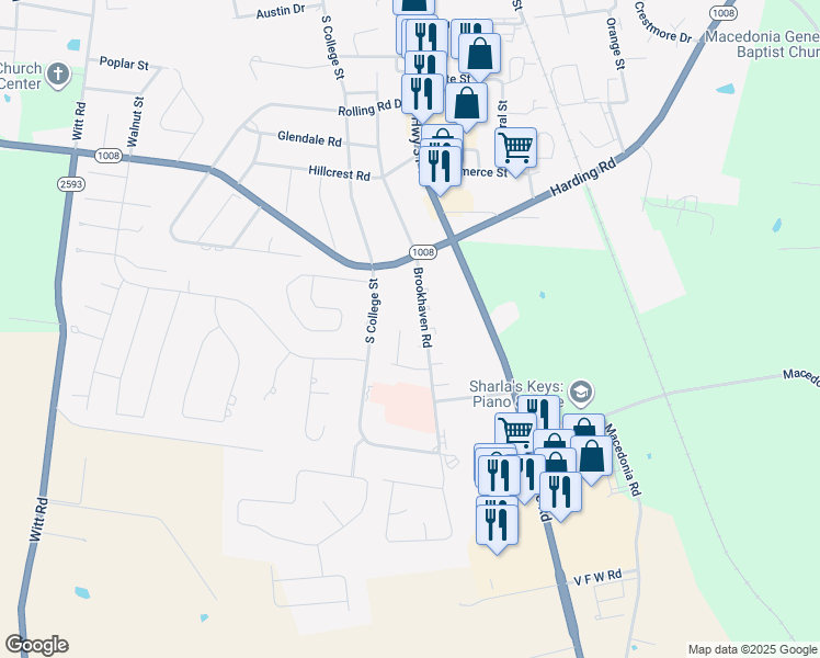 map of restaurants, bars, coffee shops, grocery stores, and more near 1036 Brookview Drive in Franklin