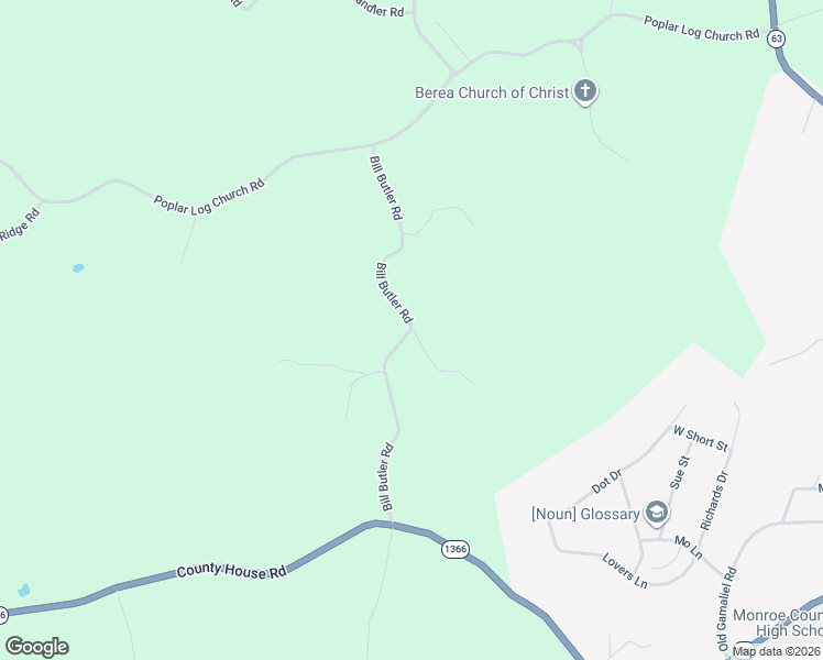 map of restaurants, bars, coffee shops, grocery stores, and more near 501 Bill Butler Road in Tompkinsville