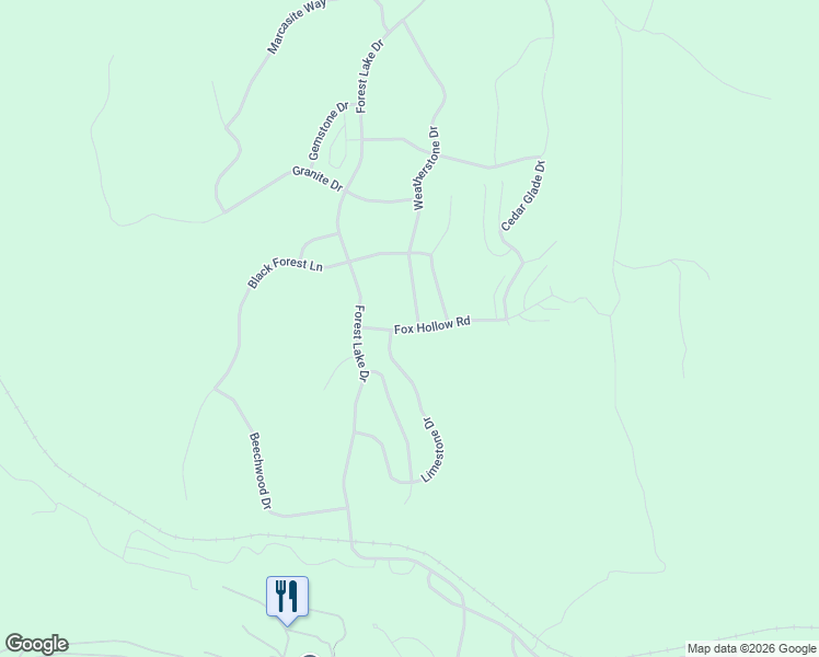 map of restaurants, bars, coffee shops, grocery stores, and more near Fox Hollow Road in Reeds Spring