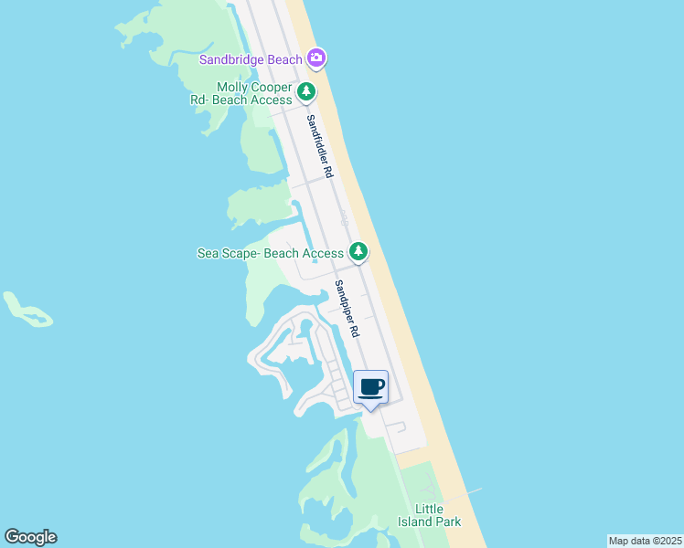 map of restaurants, bars, coffee shops, grocery stores, and more near 3600 Sandpiper Road in Virginia Beach