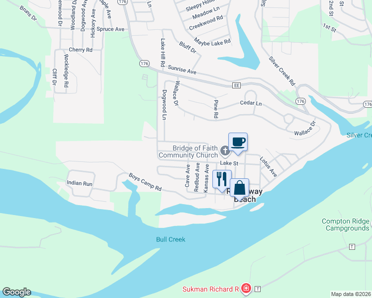 map of restaurants, bars, coffee shops, grocery stores, and more near 3348 Cave Avenue in Rockaway Beach