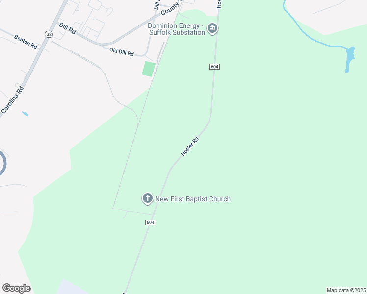 map of restaurants, bars, coffee shops, grocery stores, and more near 1057 Hosier Road in Suffolk