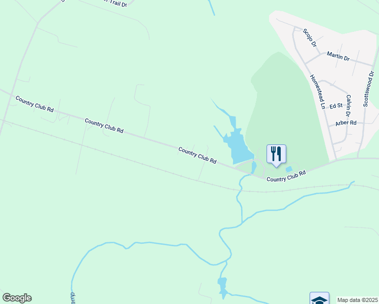 map of restaurants, bars, coffee shops, grocery stores, and more near 30086 Country Club Road in Courtland