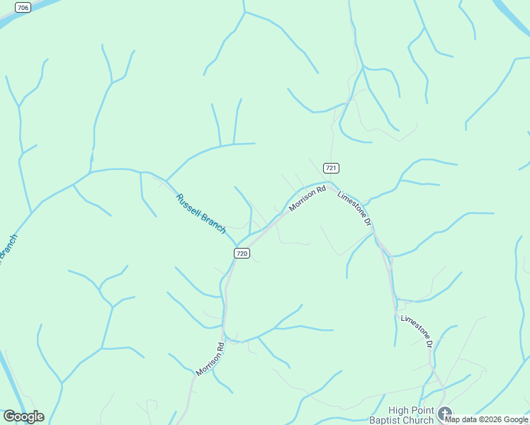 map of restaurants, bars, coffee shops, grocery stores, and more near 17374 Morrison Road in Meadowview
