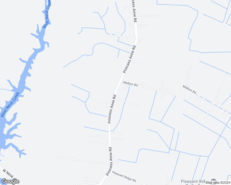 map of restaurants, bars, coffee shops, grocery stores, and more near Princess Anne Road in Virginia Beach