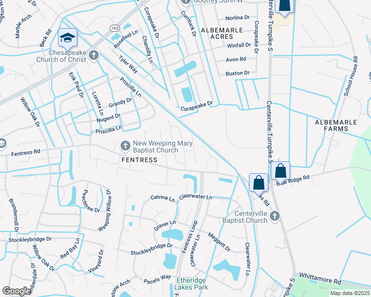 map of restaurants, bars, coffee shops, grocery stores, and more near 608 Captain Cooke Way in Chesapeake