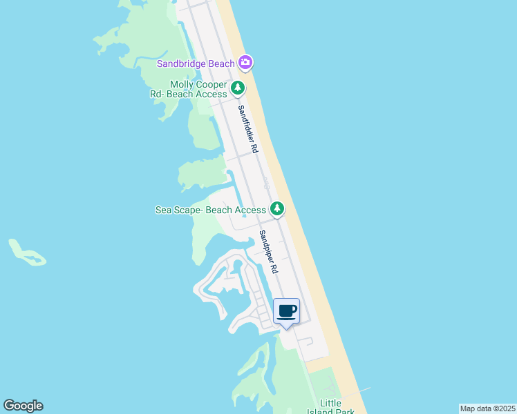 map of restaurants, bars, coffee shops, grocery stores, and more near 3536 Sandpiper Road in Virginia Beach