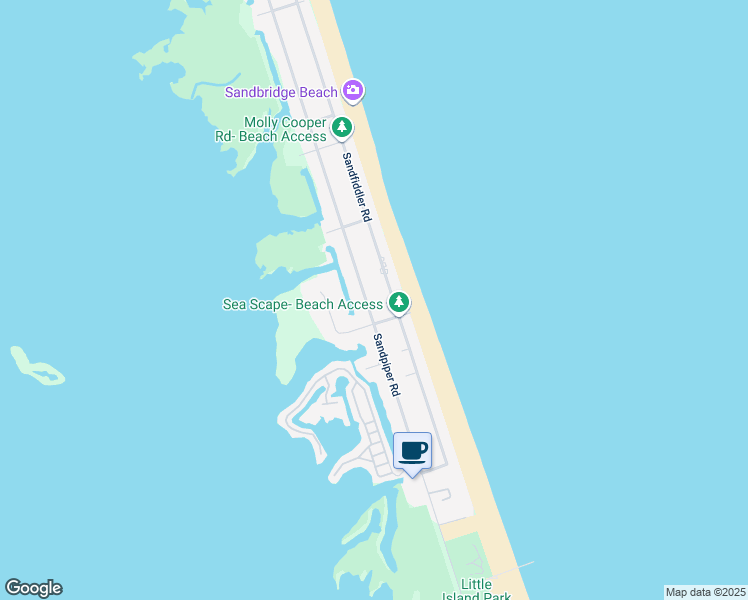 map of restaurants, bars, coffee shops, grocery stores, and more near 3536 Sandpiper Road in Virginia Beach