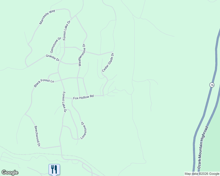 map of restaurants, bars, coffee shops, grocery stores, and more near 41 Bells Avenue in Branson West