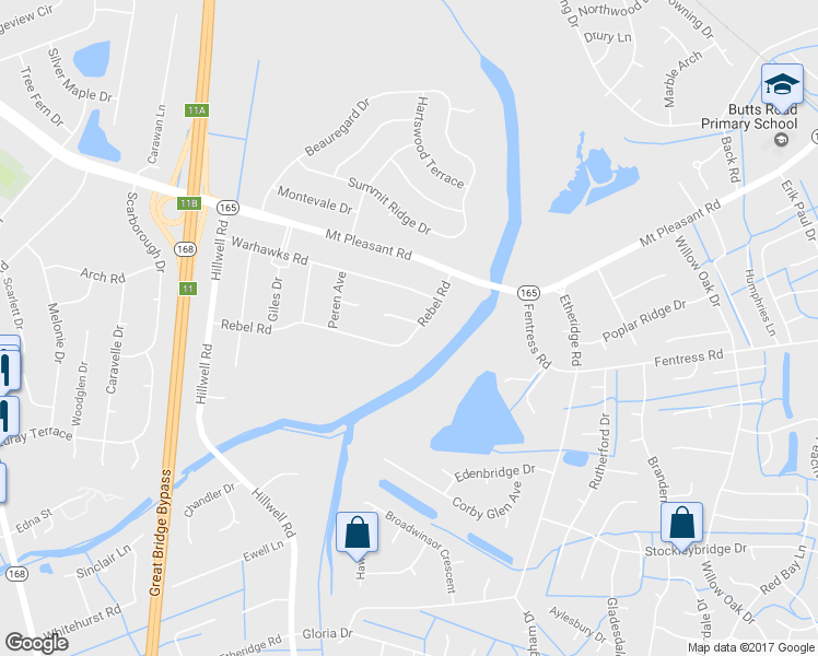 map of restaurants, bars, coffee shops, grocery stores, and more near 501 Dinwiddie Court in Chesapeake