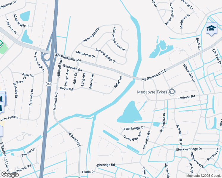 map of restaurants, bars, coffee shops, grocery stores, and more near 501 Dinwiddie Court in Chesapeake