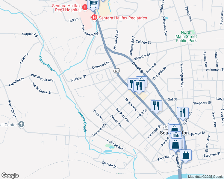 map of restaurants, bars, coffee shops, grocery stores, and more near 314 Chalmers Street in South Boston