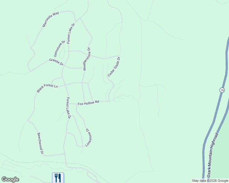 map of restaurants, bars, coffee shops, grocery stores, and more near 41 Bells Avenue in Branson West
