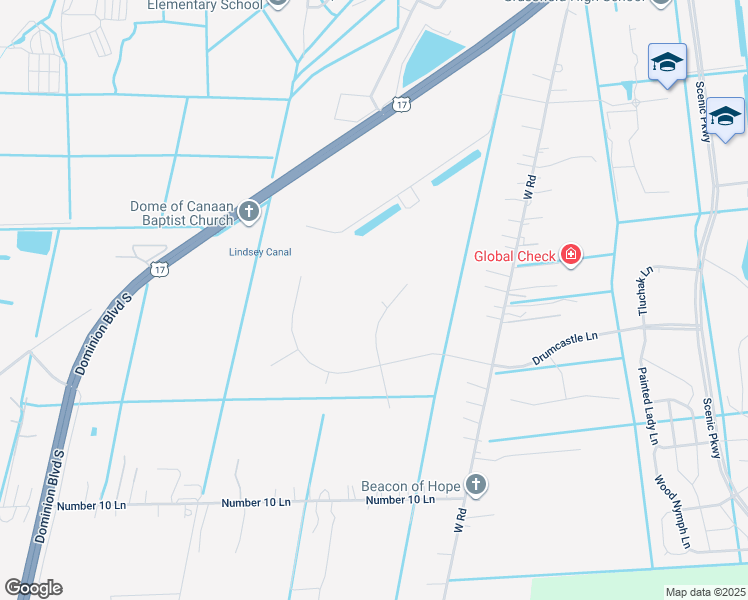 map of restaurants, bars, coffee shops, grocery stores, and more near 1112 Tundrah Court in Chesapeake