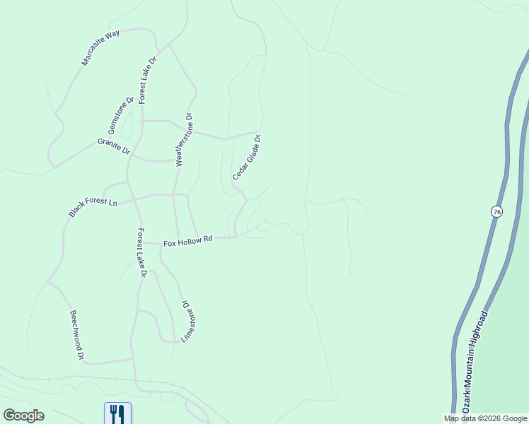 map of restaurants, bars, coffee shops, grocery stores, and more near 12 Olivia Court in Branson West