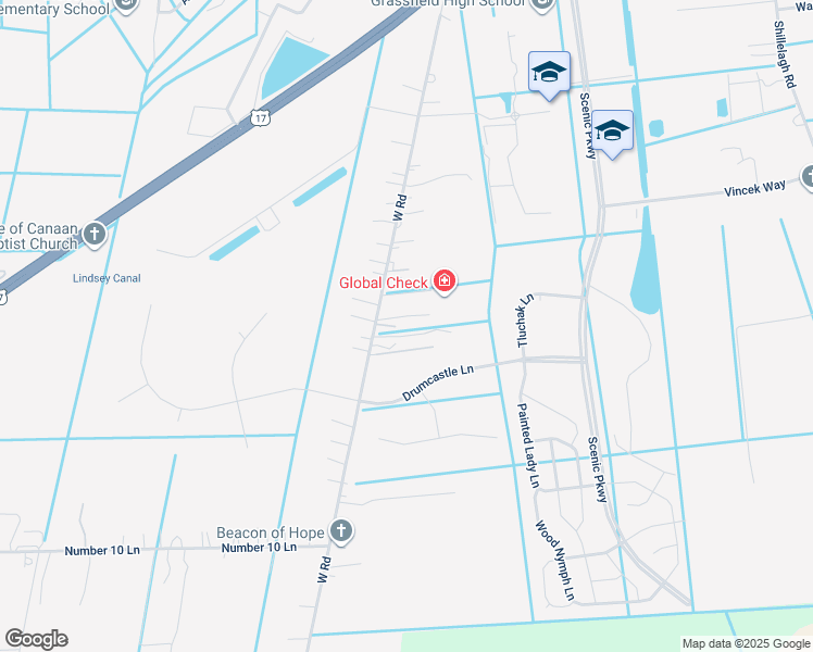 map of restaurants, bars, coffee shops, grocery stores, and more near 1145 West Road in Chesapeake