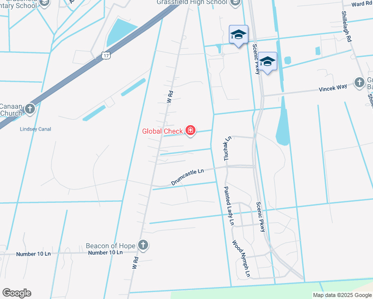 map of restaurants, bars, coffee shops, grocery stores, and more near 1145 West Road in Chesapeake