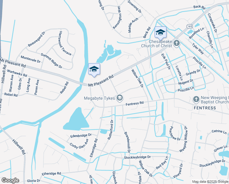 map of restaurants, bars, coffee shops, grocery stores, and more near 716 Sandlewood Lane in Chesapeake