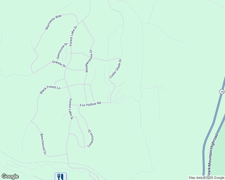 map of restaurants, bars, coffee shops, grocery stores, and more near 41 Bells Avenue in Branson West