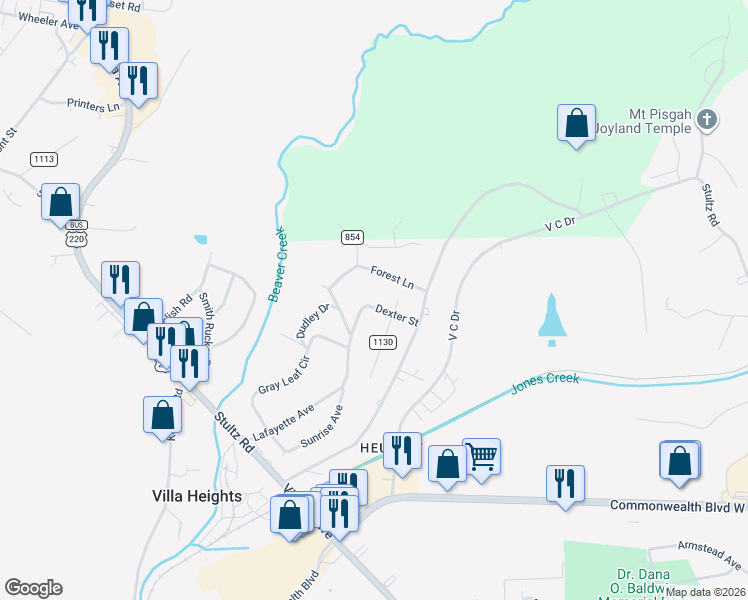 map of restaurants, bars, coffee shops, grocery stores, and more near 143 Erwin St in Martinsville