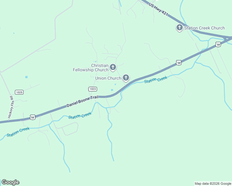 map of restaurants, bars, coffee shops, grocery stores, and more near 41829 Daniel Boone Trail in Pennington Gap