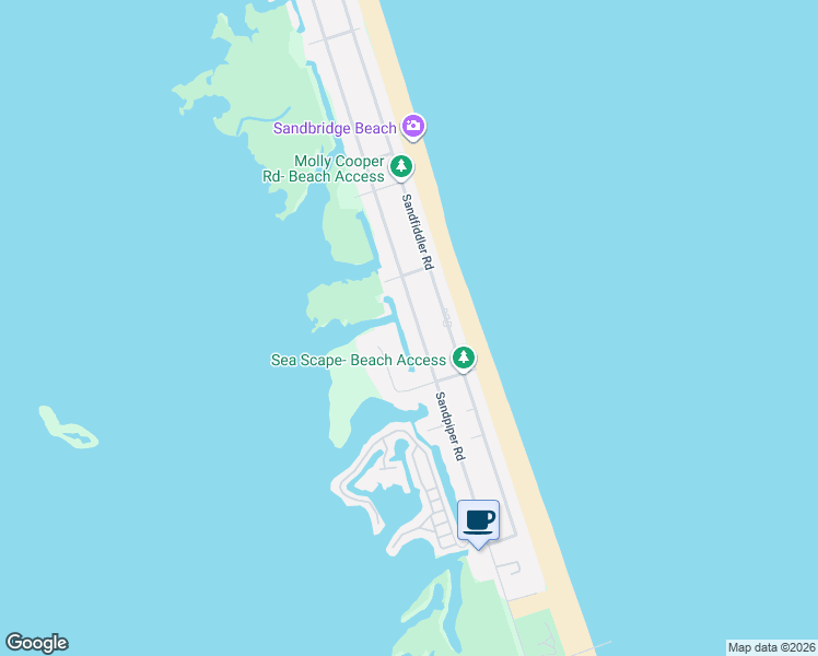 map of restaurants, bars, coffee shops, grocery stores, and more near 3529 Sandpiper Road in Virginia Beach