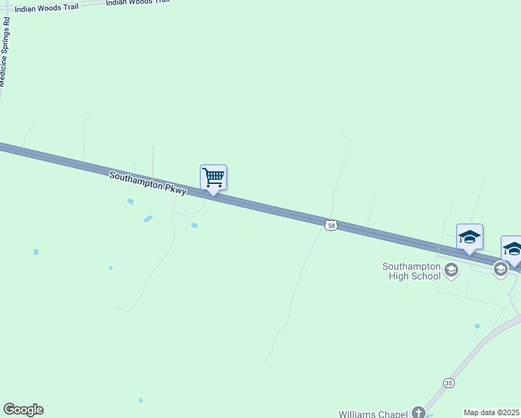 map of restaurants, bars, coffee shops, grocery stores, and more near 22590 Southampton Parkway in Capron