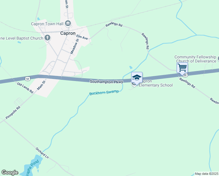 map of restaurants, bars, coffee shops, grocery stores, and more near 18270 Douglas Drive in Capron