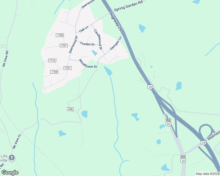 map of restaurants, bars, coffee shops, grocery stores, and more near 6941 U.S. 29 in Blairs