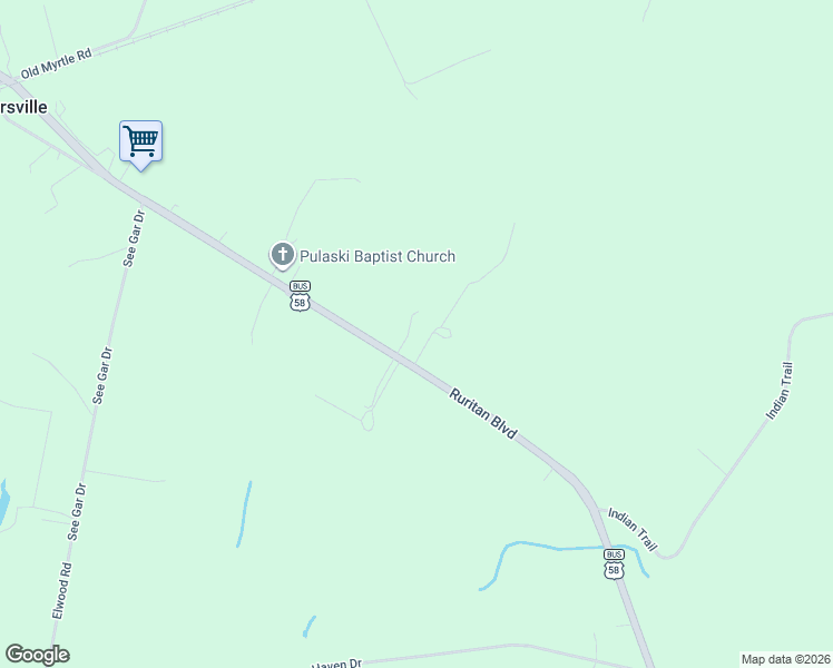 map of restaurants, bars, coffee shops, grocery stores, and more near 7898 Ruritan Boulevard in Suffolk